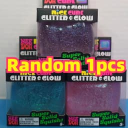 @Needoh Nice Cube Glitter & Glow Squeeze Sensory Stretch Anxiety Relief ADHD Fidget Leisure Adult Gift