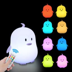 Touch Sensor Rabbit Night Light Remote Control 9 Colors LED Dimmable Timing Rechargeable Silicone Animal Lamp for Kids Baby Gift