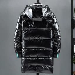Breathable Down Filled Coat for Men Waterproof Glossy Surface Korean Trendy Winterwear with Reinforced Stitching