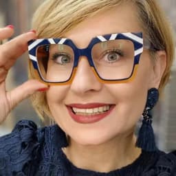 Color Matching Large Frame Cat's Eye Anti-Blue Light Myopia Glasses Frame Fashion Cool Plain Glasses -25~-600