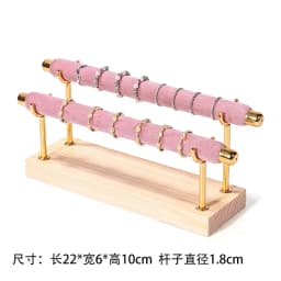 New Solid Wood Pink Velvet Jewelry Display Stand Ring Earrings Bracelet Necklace Watch Pendant Storage Display Stand