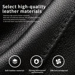 Autumn and Winter Black Gloves Men's One Pair PU Leather With Velvet Lining Gloves Waterproof for Motorcycle Riding