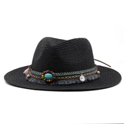 Summer Beach Hat Men and Women Couple Denim Visor Sun Hat Minority Style Denim Straw Hat