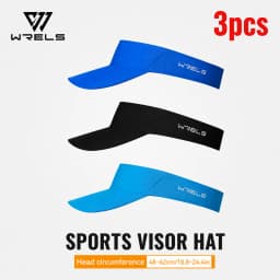 WRELS 1/2/3pcs Summer Sun Protection Empty Top Hat Breathable Sweat Absorbing Sun Visor Caps Outdoor Sport Running Tennis Caps