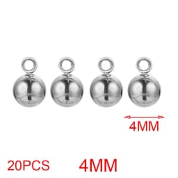 20pcs Lot 4/5/6mm Round Stainless Steel Beads Solid Ball Charms DIY Gold Plated Earrings Bracelet Jewelry Making Materials Craft