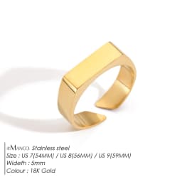ELANDIS Classic Men's Ring Simple Stainless Steel Gold-Plated Fashion Accessories Wholesale