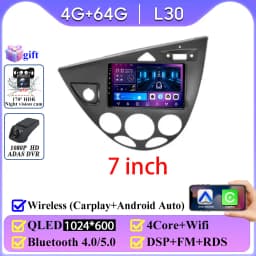 Android Auto For Ford Fiesta 1995-2001 Focus MK1 1998-2004 Car Radio No 2din Display 5G Wifi GPS Navigation Screen Autoradio DSP