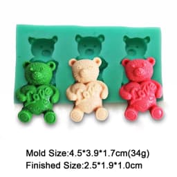 Cute Mini Bear Silicone Mold Fondant Cupcake Chocolate Biscuit Sugarcraft Kitchen Baking Cake Decorating Tools DIY Epoxy Mould
