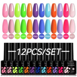 LILYCUTE 12PCs 7ml Nude Brown Red Nail Gel Polish Set Semi Permanent UV Gel For Nail Art Manicure Soak Off Gel Nail Polish Kit