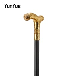 Gold Wolf Metals Carving Walking Cane Gentleman Art Decorative Fashion Elegant Walking Stick Lady Cosplay Film Props Party Cane