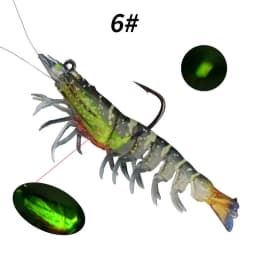 1PCS/5PCS/6PCS 12g 9cm 6 Colors Artificial PVC Shrimp Soft Fishing Lure Luminous Bait For Fishing Activity Lure with Hook