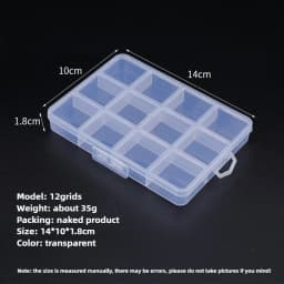 Transparent Storage Container Jewelry Box Clear Plastic Organizer Box Empty Earring Storage Organizer Display Case for Beads