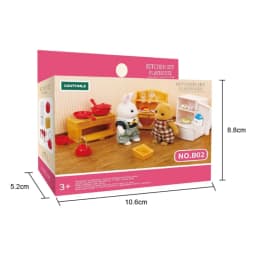Forest Family Doll 1:12 Dollhouse Kitchen Accessories Mini Model Reindeer Animal Miniature Furniture Pretend Play For Girl Gifts