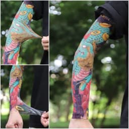 Ultra thin seamle Tattoo Flower Arm For Men Women Cool Travel Cycling Elastic Scratch Resistant Sunscreen Arm Sleeves Accessorie