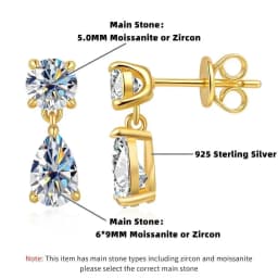 SG 3CT 925 Sterling Silver Moissanite Earrings For Women Men Zircon Drop Earrings Minimalist Fine Jewelry D VVS1 Diamond Gift
