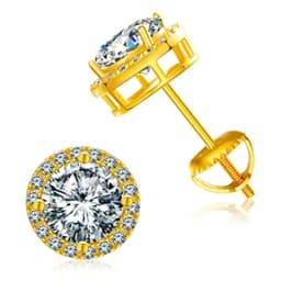 Round Moissanite Diamond Ear Studs Earring Pass Diamond Test Moissanite Stud Earrings For Women Man Sterling Silver Jewelry Gift