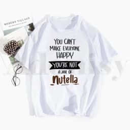 Cute Bread and Nutella Kawaii Aesthetic T Shirts Tops Tees Men Women Short Sleeve Casual T Shirt Streetwear Funny