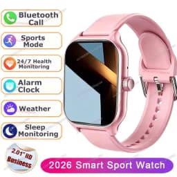 2026 New Smart Watch Bluetooth Call Message Reminder 24 Hour Health Monitoring Smart Watch Gift for Men and Women Ht22