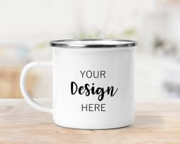 Custom Name Mugs Private Logo Text Enamel Coffee Cup Print Store Company Logo Mug Friends Birthday Gift Mug