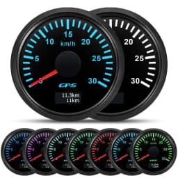 30/60/80/120/200 Km/h GPS Speedometer With GPS Antenna for 12V 24V Car Boat Marine Waterproof Speed Gauge Odometer 7 Colors led