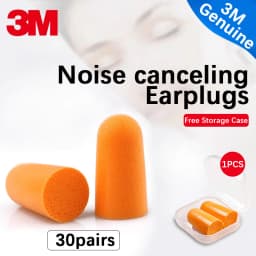 3M Earplugs Model 1100 2 Foam Earplugs Protection Noise Protection No Tear Dirt Resistant Flexible Work Study Rest Sleep1100