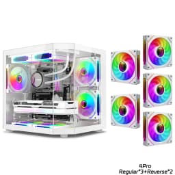 Power Train Star Realm M-ATX Desktop Case Three Sided Glass Panoramic Sea View Room Without Pillars 240 Water Cooler PC Case