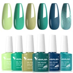 Rose Rubber Base Venalisa Nail Gel Polish 6pcs/Kit HEMA FREE Jelly Pink Color Self Leveling Gel Long Wear Nail Manicure Set