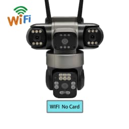 Solar Powered AOV 4-Lens Camera,Color Night Vision,Human Detection & Tracking, 24H Recording for Outdoor Home Security