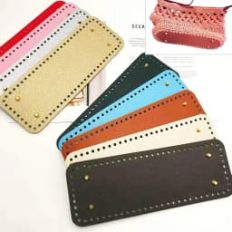 Hot Handmade Rectangular 28 * 10cm Bottom For Knitted Bag PU Leather Pad Handcraft Bag Base With Holes DIY Crochet Bag Bottom