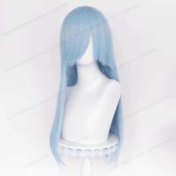 60cm Long Straight Cosplay Synthetic Wig With Bangs Golden Yellow Green Blonde Purple Heat Resistant Hair Anime Wigs + Wig Cap