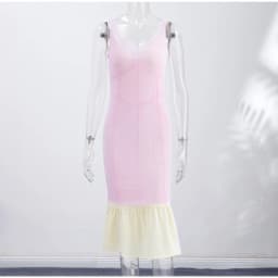 Sheer Mesh Overlay Spaghetti Strap Midi Dress Set Waist Cinched Sleeveless 2026 Summer Women Accessories Classy Lady Outfit