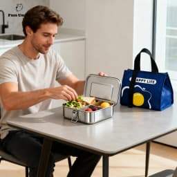 304 Stainless Steel Bento Box Double Layer Compartment Student Lunch Box Leak Proof American Style Airtight Food Container