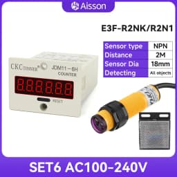 JDM11-6H 6 Digit Electronic Digital Counter Display Hall Sensor Proximity Photoelectric Switch NPN DC12-24V AC110-220V