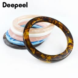 1/2/4Pcs Resin Round Bags Handle Plastic Amber O Rings for Purse Handbag Handles DIY Handmade Craft Woven Bag Accessories