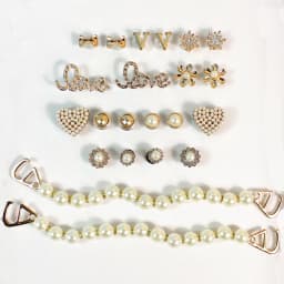 Shoe Charms for Clogs Silver Color DIY Accessories Cute & Edgy Butterfly Pearl Chains Flower Animals Decor Fashion For Sandals