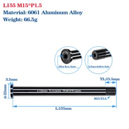 Thru Axle Skewers For MTB Road Bike Frame Fork High Strength M12/M15 Shaft Skewers For 100/110/142/148 Frame Fork Thru Axle Hub