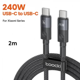 Toocki PD 240W Ultra Fast Charging USB C Cable 5A Type C Super Charge Textured Grip Data Cord for Laptop Xiaomi17 iPhone MacBook