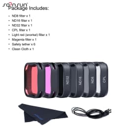 SOONSUN CPL ND8 ND16 ND32 Polarizer Filter for GoPro Hero 7 6 5 Black Go Pro Red Color Lens ND Filter Kits Camera ND Filters