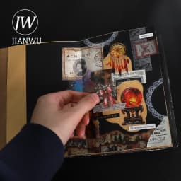 JIANWU 5 Pcs/set Hexagonal EVA Foam Double-sided Tape Journal Material Collage Sticker Creative DIY Student Supplies Stationery