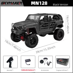 MN128 1/12 RC Car 4WD Jeep Model 2.4G Remote Control LED Light 4X4 Off Road 4WD Climbing RC Truck Electric Toy Car Gift for Boy