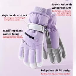 Thermal Winter Cycling Gloves Non-Slip Touch Screen Ski Gloves Men's Women's Waterproof Warm Snowboard Accessories with Pocket