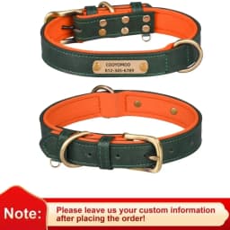 Custom Leather Dog Collar Soft Padded Dog Collars Personalized Pet ID Necklace Free Engraved Name Paw For Small Medium Dogs Pug