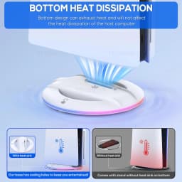 Vertical Cooling Stand with RGB Light for PS5 Slim Disc/Digital Edition Console Anti-Slip Base Bracket Holder for PS5 Accessorie