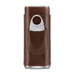 3-pack Cigar Case Portable Leather Holder Box Storage with Stainless Steel Sharp Cigar Cutter Luxury Smoking Accessories CH-24FA