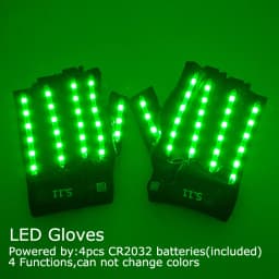 USB Rechargeable LED Glowing Gloves Finger Lighting Flashing Gloves Glasses Stage Performance Costume Dance Concert Decor