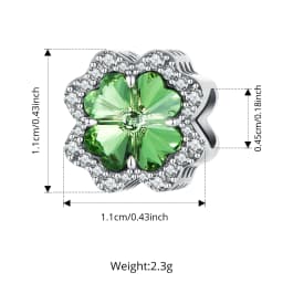 WOSTU Copper Heart Charm Rose Four-leaf Pendant Plated White Gold Fit 0.45cm Bracelet Original For Women  Fashion Jewelry Gift