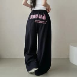Women Bf Hip Hop Y2k Drawstring Printing Sweatpants Women Fashion Streetwear Sports Trousers Loose Casual Wide Leg Pants