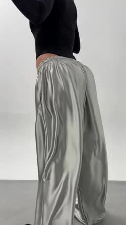 Spring Summer 2026 New Women's Drawstring Casual Floor Pants Wide Leg Pants