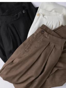 Birdtree 28M 100% Real Spun Silk Solid Pants,Women Jacquard Elastic Waist Autumn French Style Wide Leg Pant With Pocket P58002JF