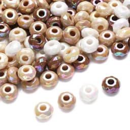 20Pcs 15mm White Brown Acrylic Round Big Hole Beads Loose Spacer Bead For DIY Necklace Bracelet Earring Jewelry Making Accessory